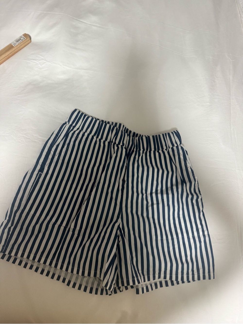 Onia Navy & White Striped Bermuda Shorts